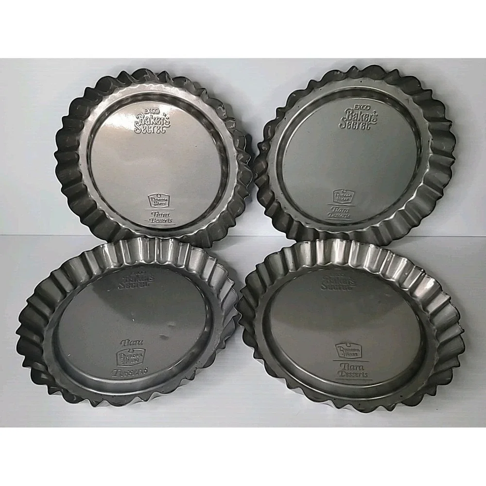 4 Duncan Hines Tiara Dessert Ekco Bakers Secret‎ Pie Tart Quiche Flan Pan Baking